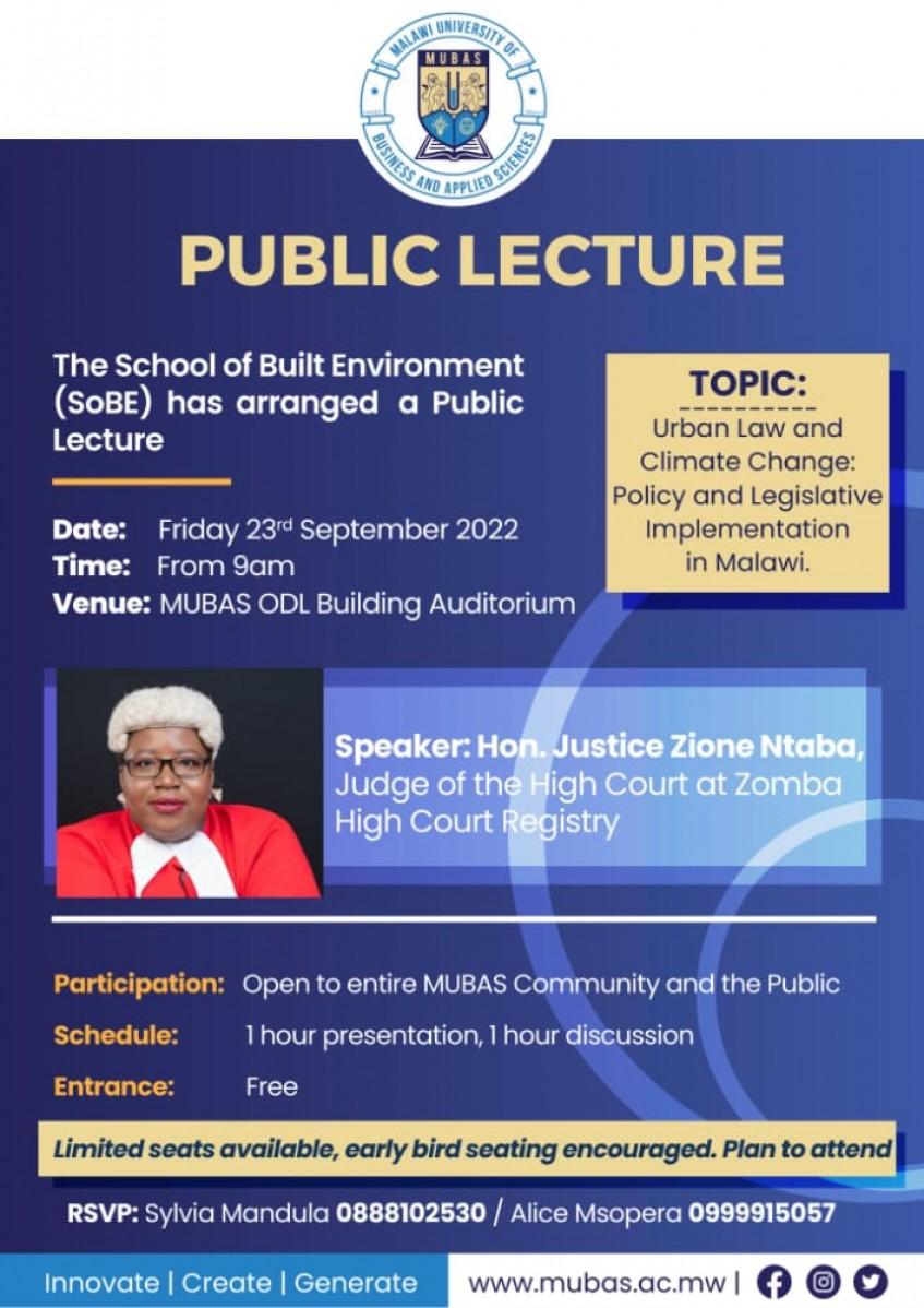 Public Lecture on Urban Law and Climate Change