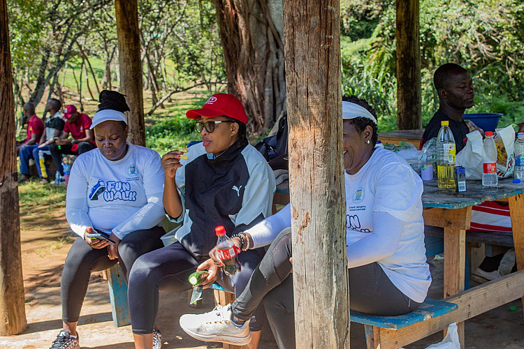 Hikers enjoying refreshment from the top of the mountain #Kuchawe