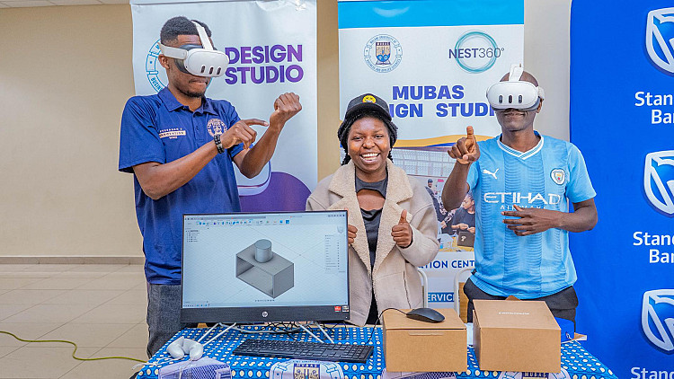 Participants experiencing virtual reality