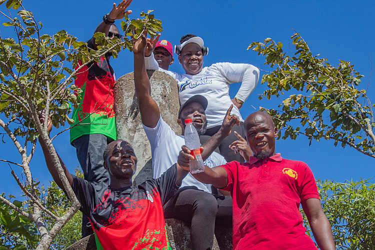 Hikers at the top of the mountain
