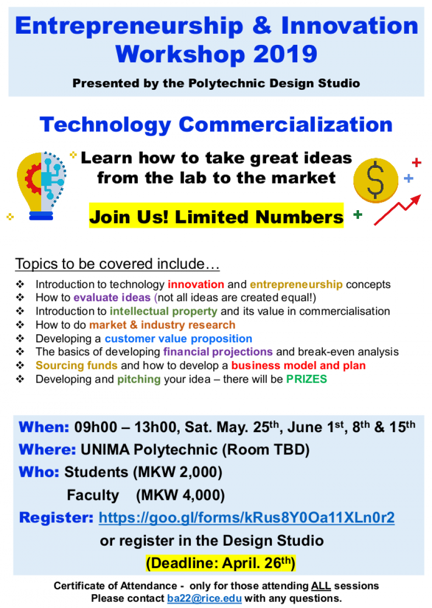 Entrepreneurship & Innovation Workshop 2019