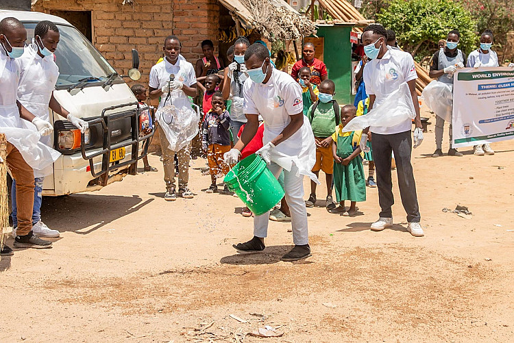 MUBAS’ Environmental Health students take part in community cleaning activities in Makata, Ndirande.