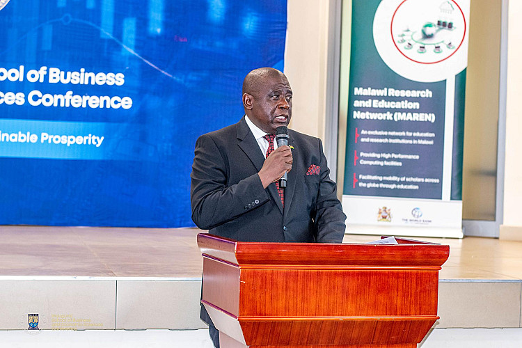 John Robson Kamanga speaking during the Inaugural SOBES Conference