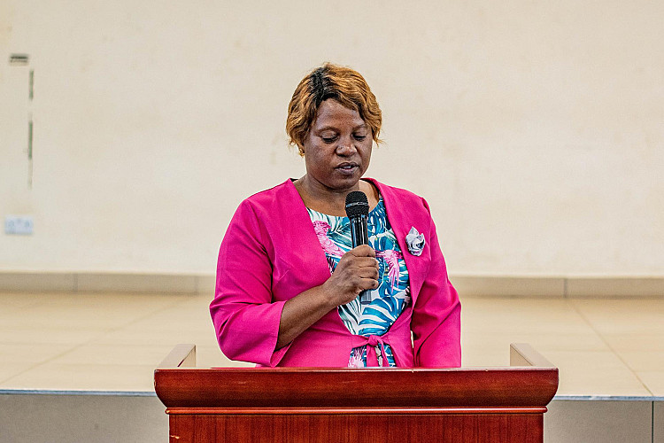 MDC Manager, Dr. Ella Kangaude delivering her speech during the graduation