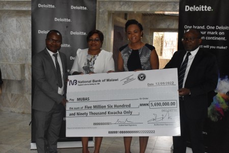 Deloitte Malawi donates 5.6 million to MUBAS students
