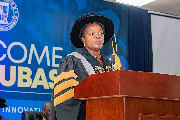 MUBAS Vice-Chancellor addressing the students