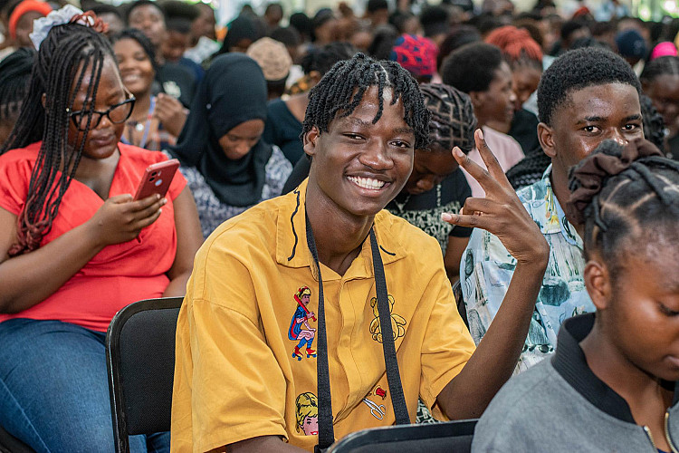 A student feeling excited