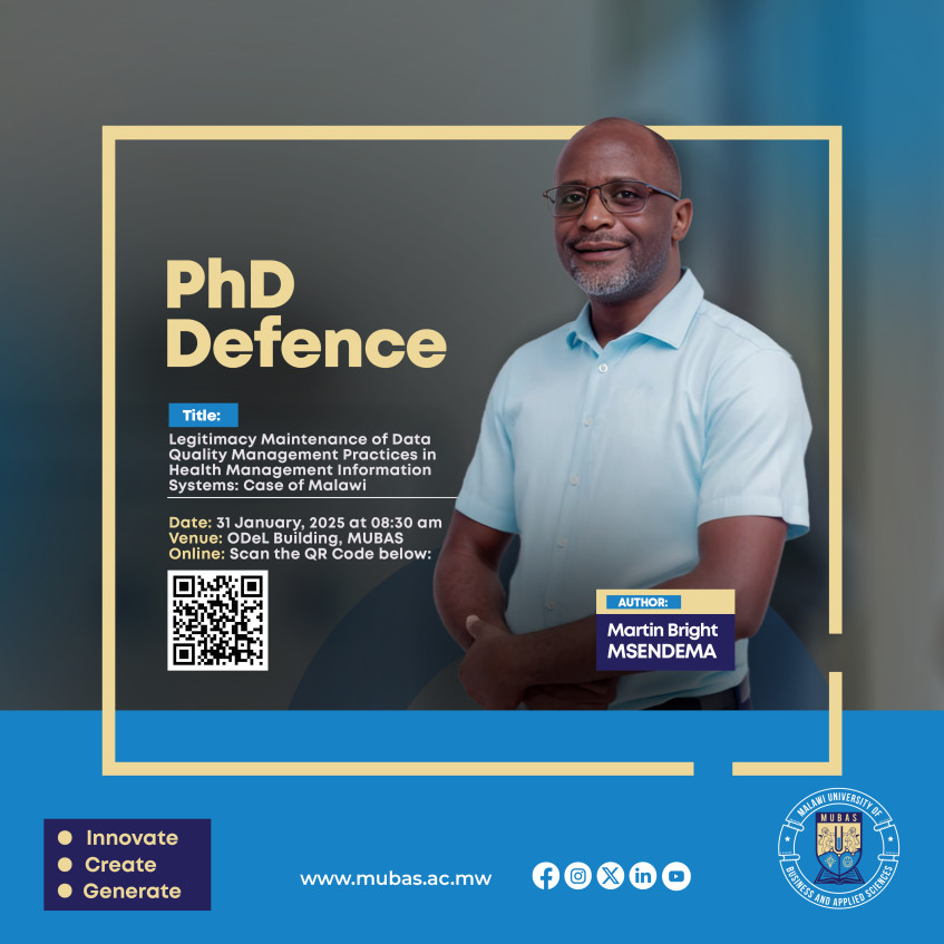 PhD Defence- Legitimacy Maintenance of Data Quality Management Practices in Health  Management Information Systems: Case of Malawi