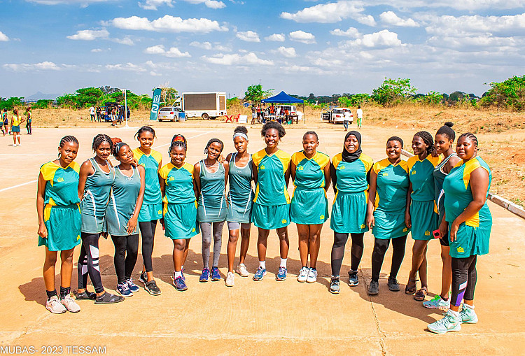 MUBAS Netball team lineup for the TESSAM games