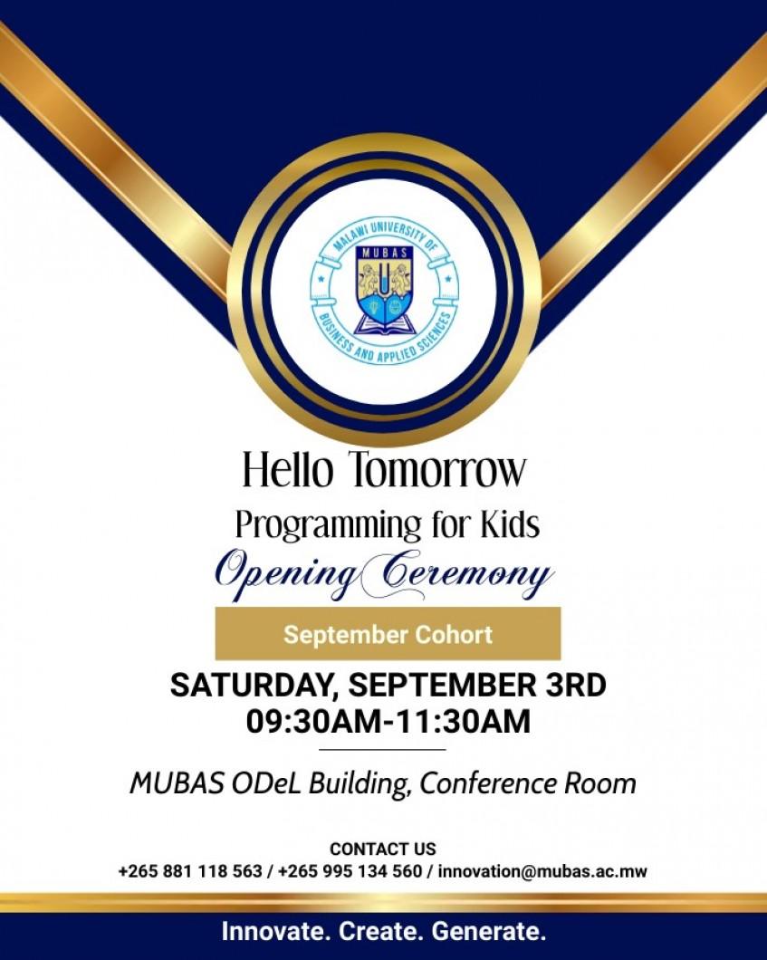 Hello Tomorrow Programs for Kids Opening Ceremony