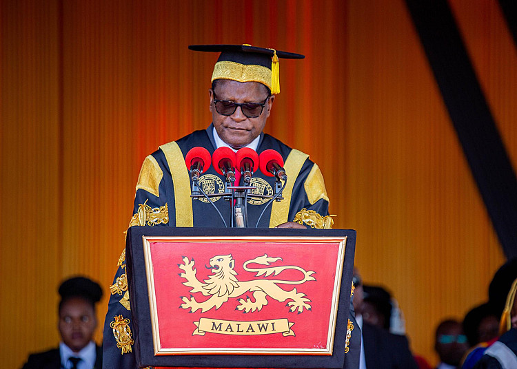 The Chancellor addressing the audience